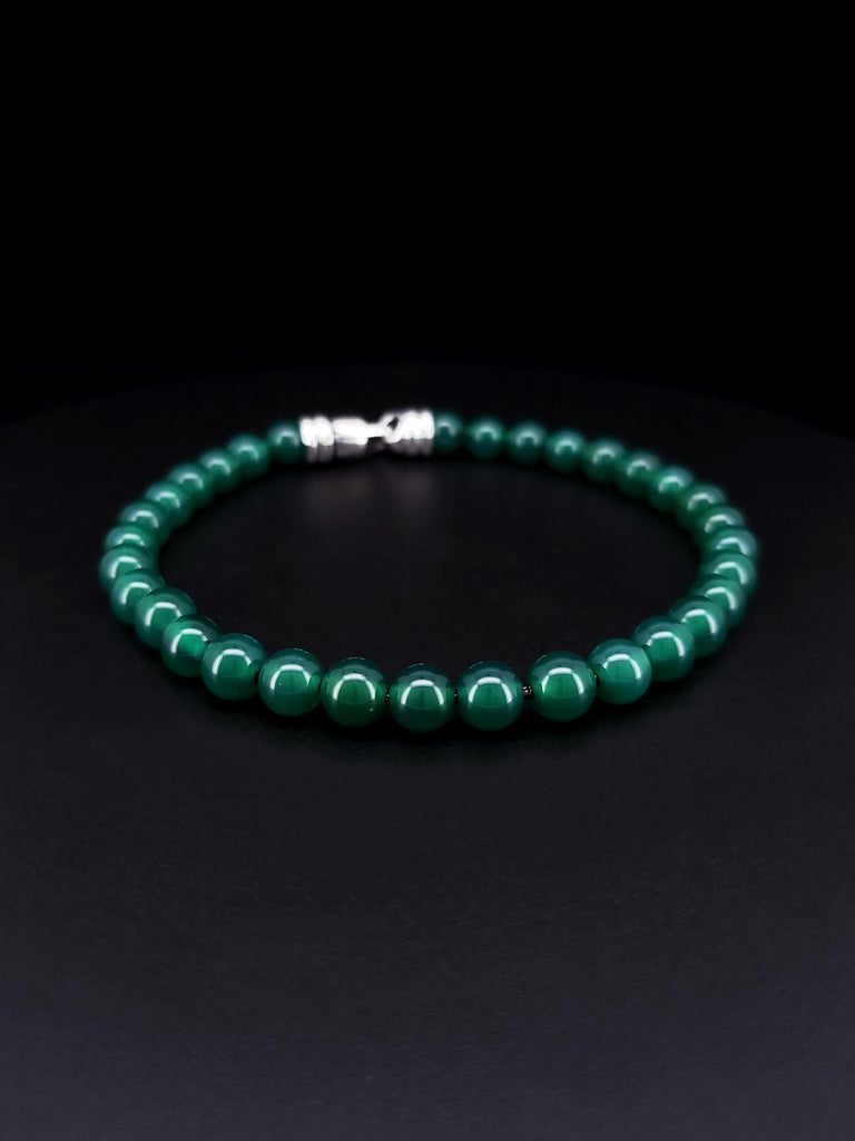 David Yurman Spiritual Beads Bracelet with Green Onyx 6mm For Sale