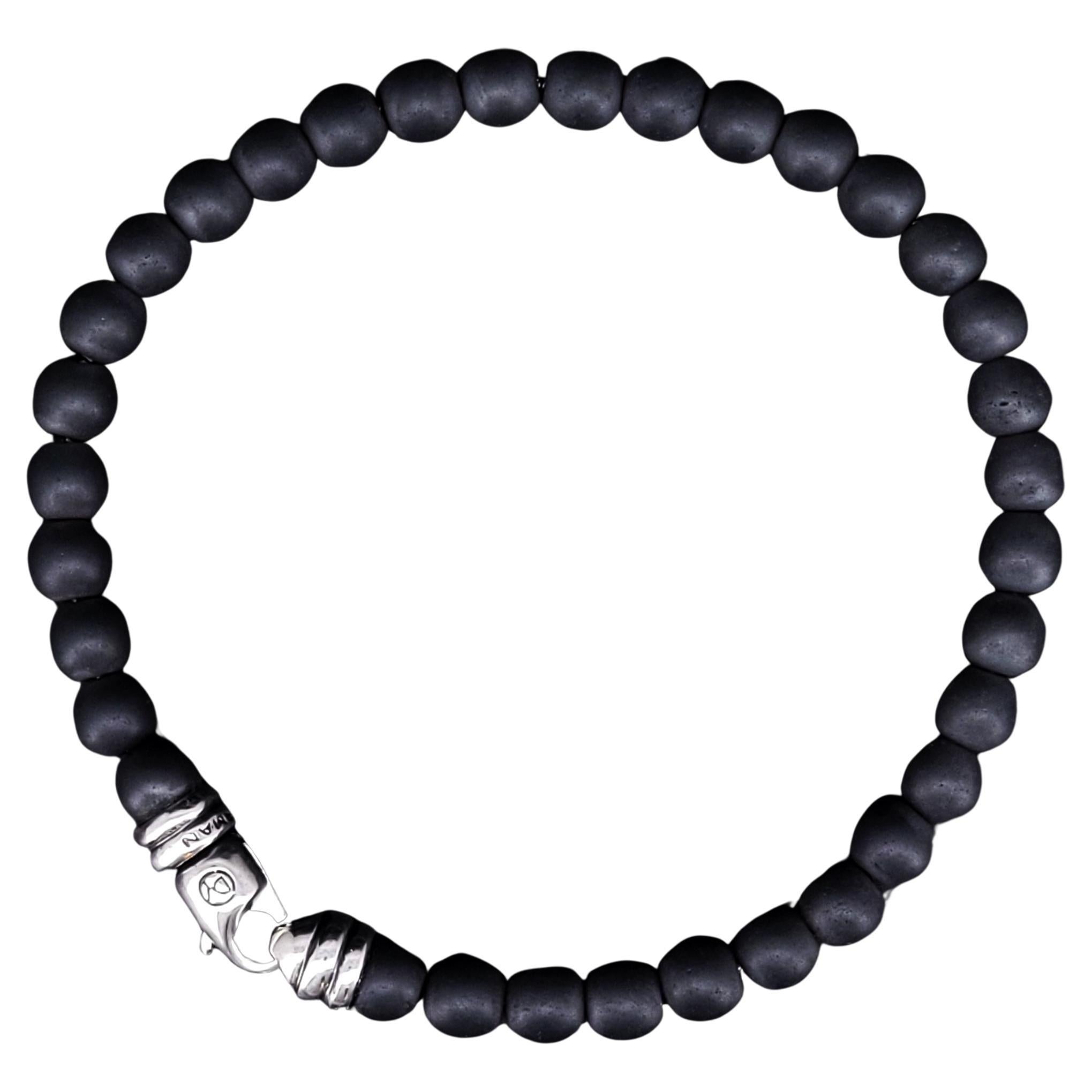 David Yurman Spiritual Beads Bracelet with Matte Gray Beads 6mm