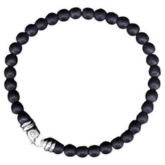 David Yurman Pulsera de cuentas espirituales con cuentas grises mate de 6 mm