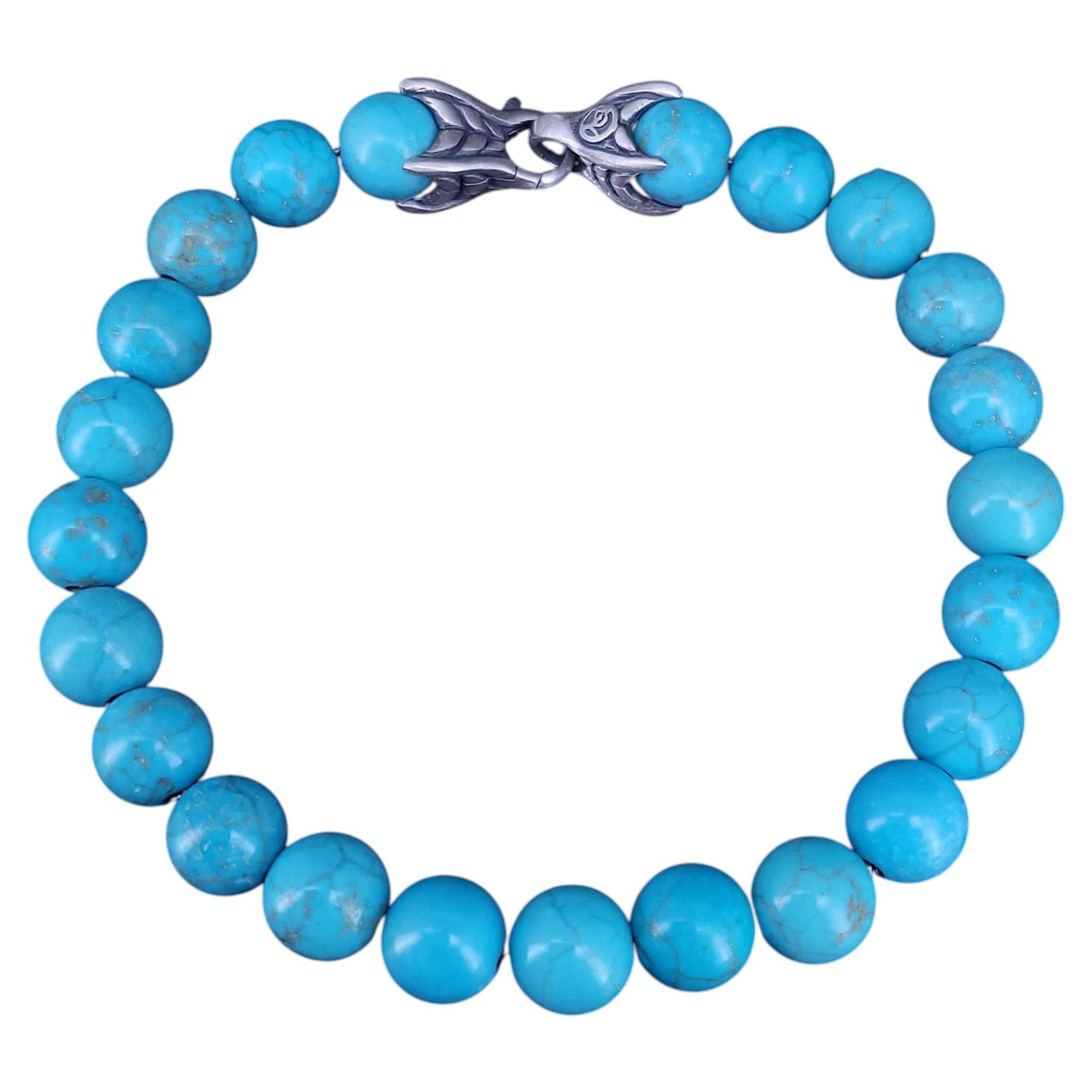 David Yurman Bracciale di perle spirituali con perle di turchese da 8 mm in vendita
