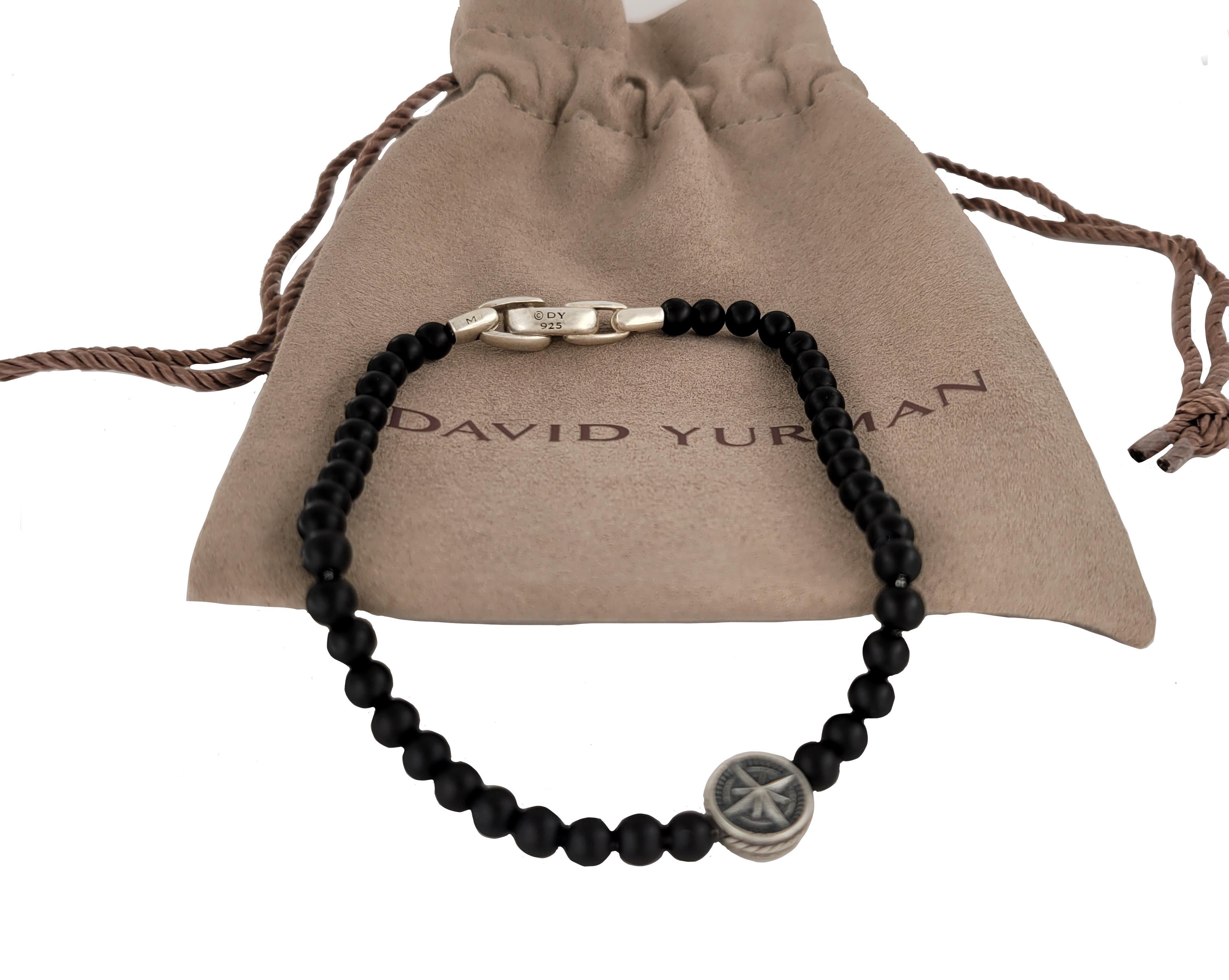 Taglio rotondo David Yurman Bracciale Spiritual Beads con bussola in onice nero su Nordstrom in vendita