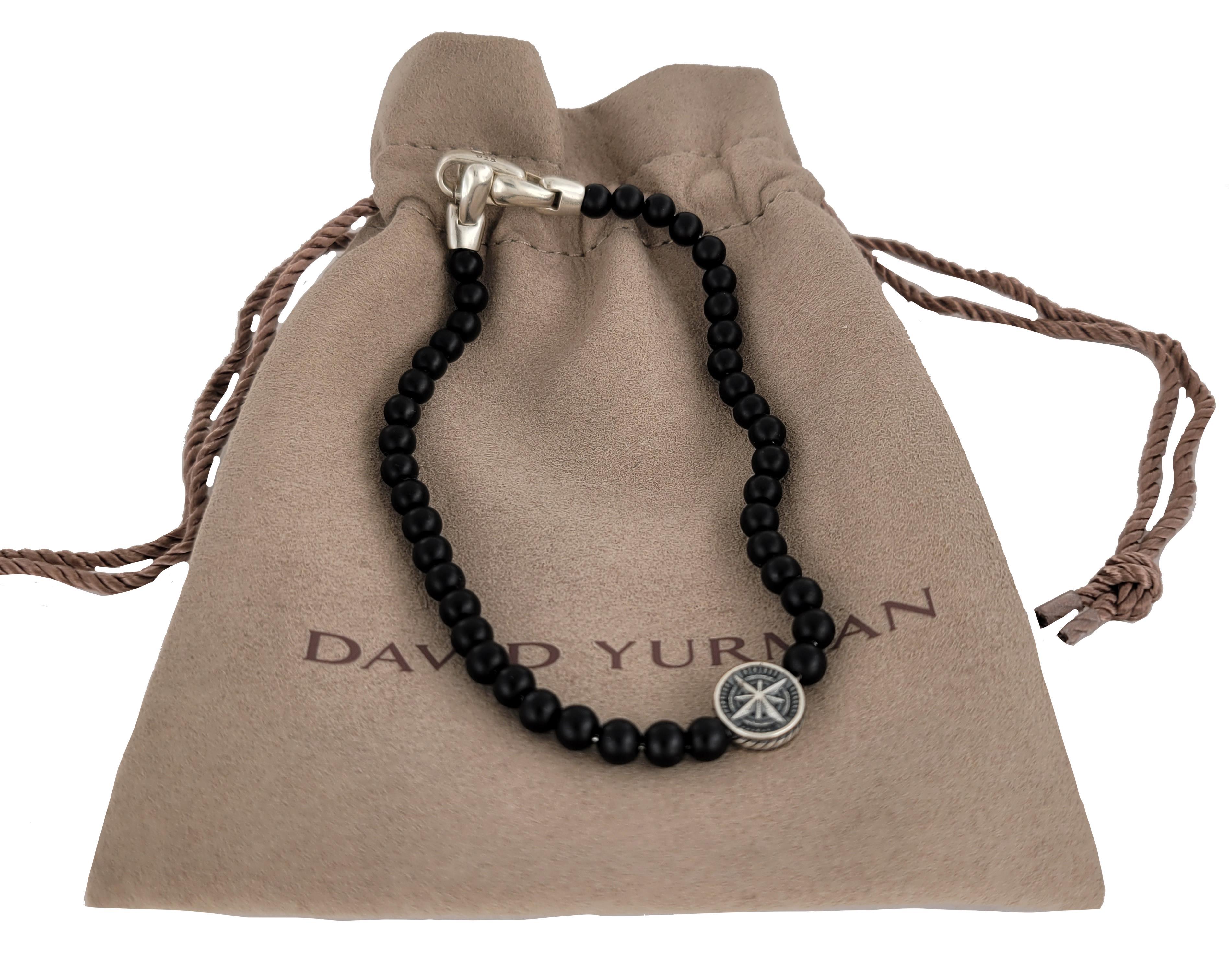 David Yurman Bracciale Spiritual Beads con bussola in onice nero su Nordstrom In condizioni Nuovo in vendita a New York, NY