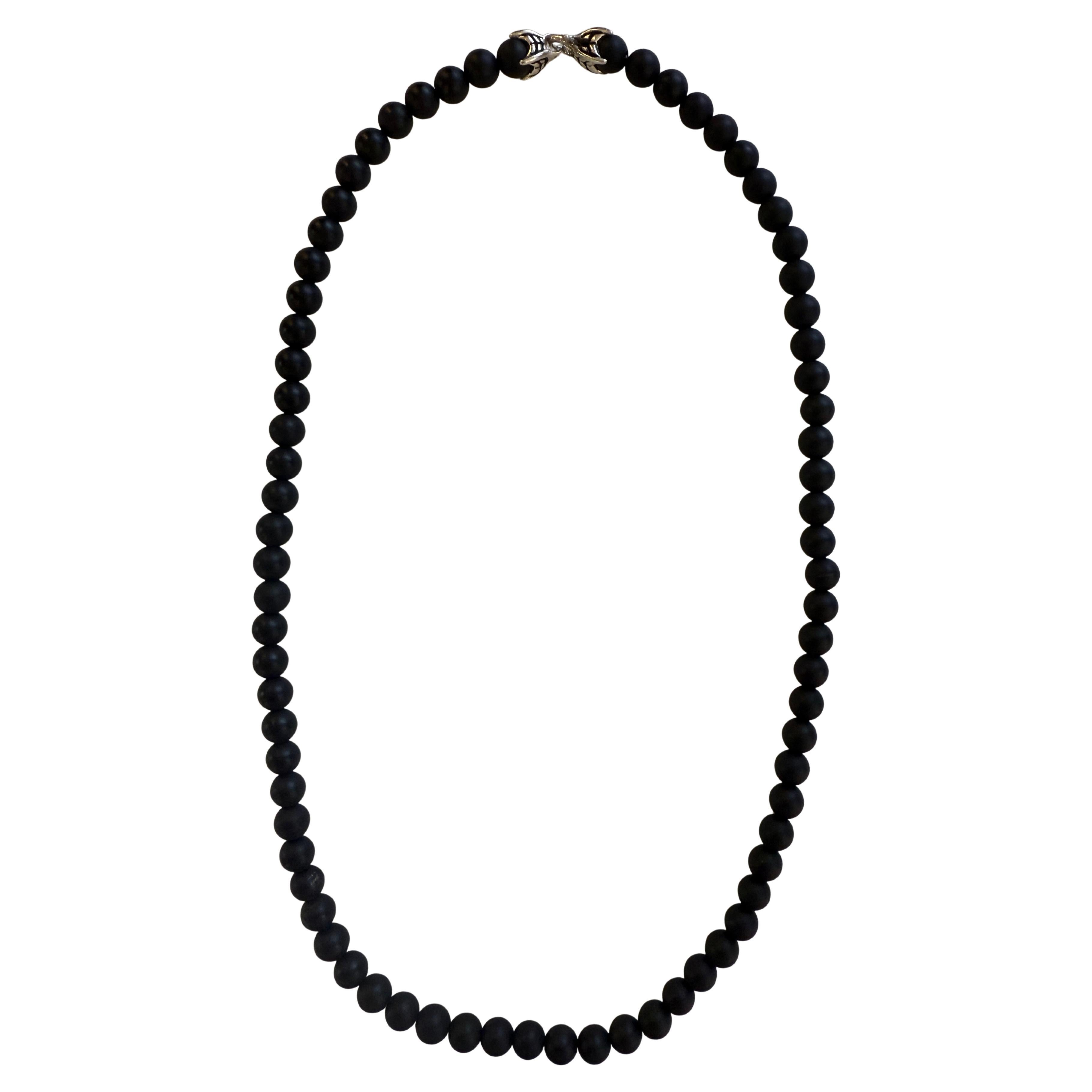 David Yurman Collier de perles spirituelles avec Onyx noir 8mm en vente