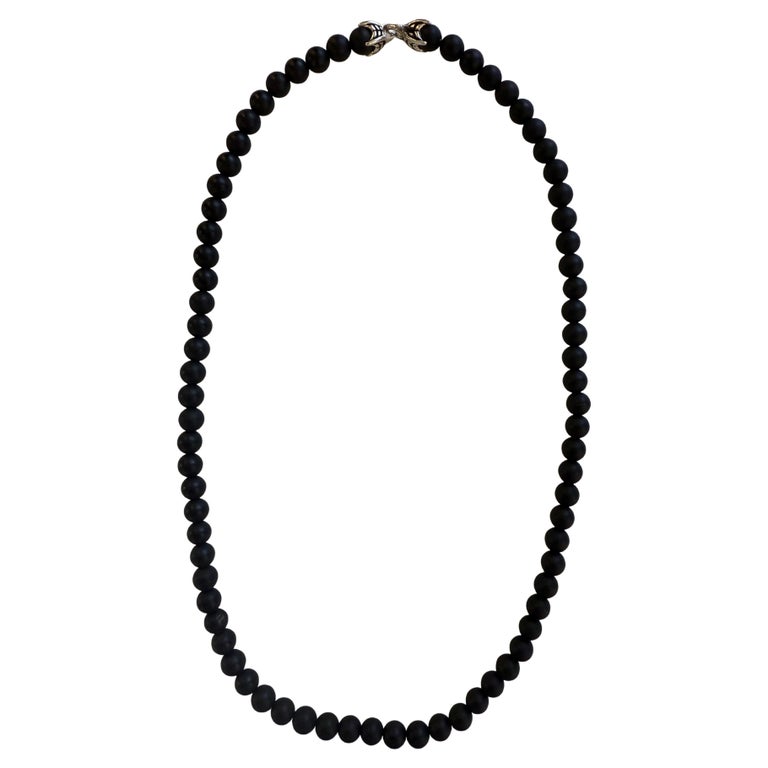 David Yurman Spiritual Beads Necklace with Black Onyx 8mm For Sale