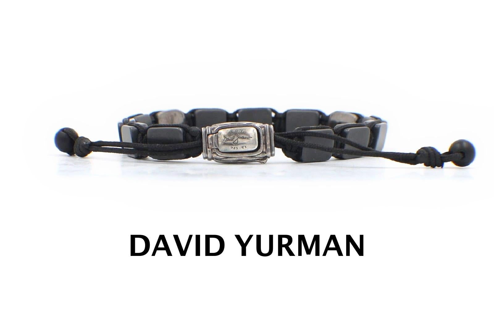 David Yurman Spiritual Perlen Saphire zwei Station Kachel-Armband Sterlingsilber im Zustand „Hervorragend“ im Angebot in San Diego, CA