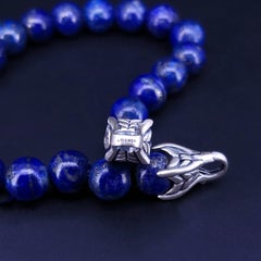 David Yurman Spiritual Blue Beaded Bracelet in Sterling Silver 8mm