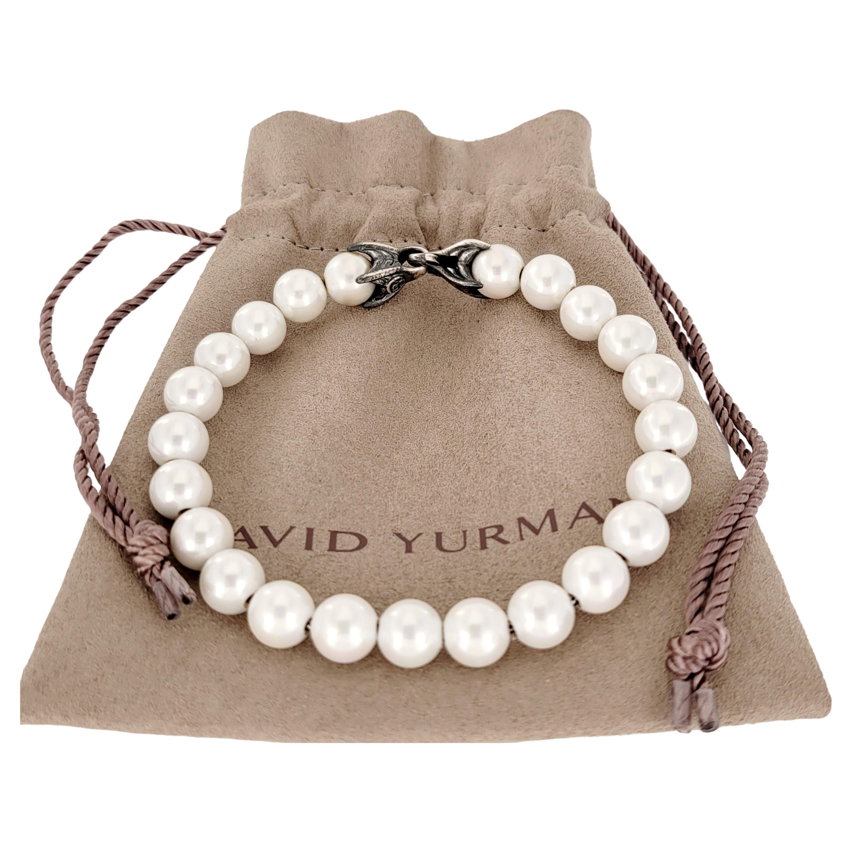 David Yurman Spiritual Mother of pearl beaded  bracelet in Sterling Silver