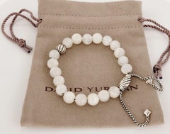 David Yurman  Spiritual Sterling silver  white Bead bracelet 8mm