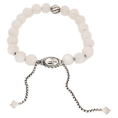 David Yurman  Argent sterling spirituel  Bracelet de perles blanches 8 mm