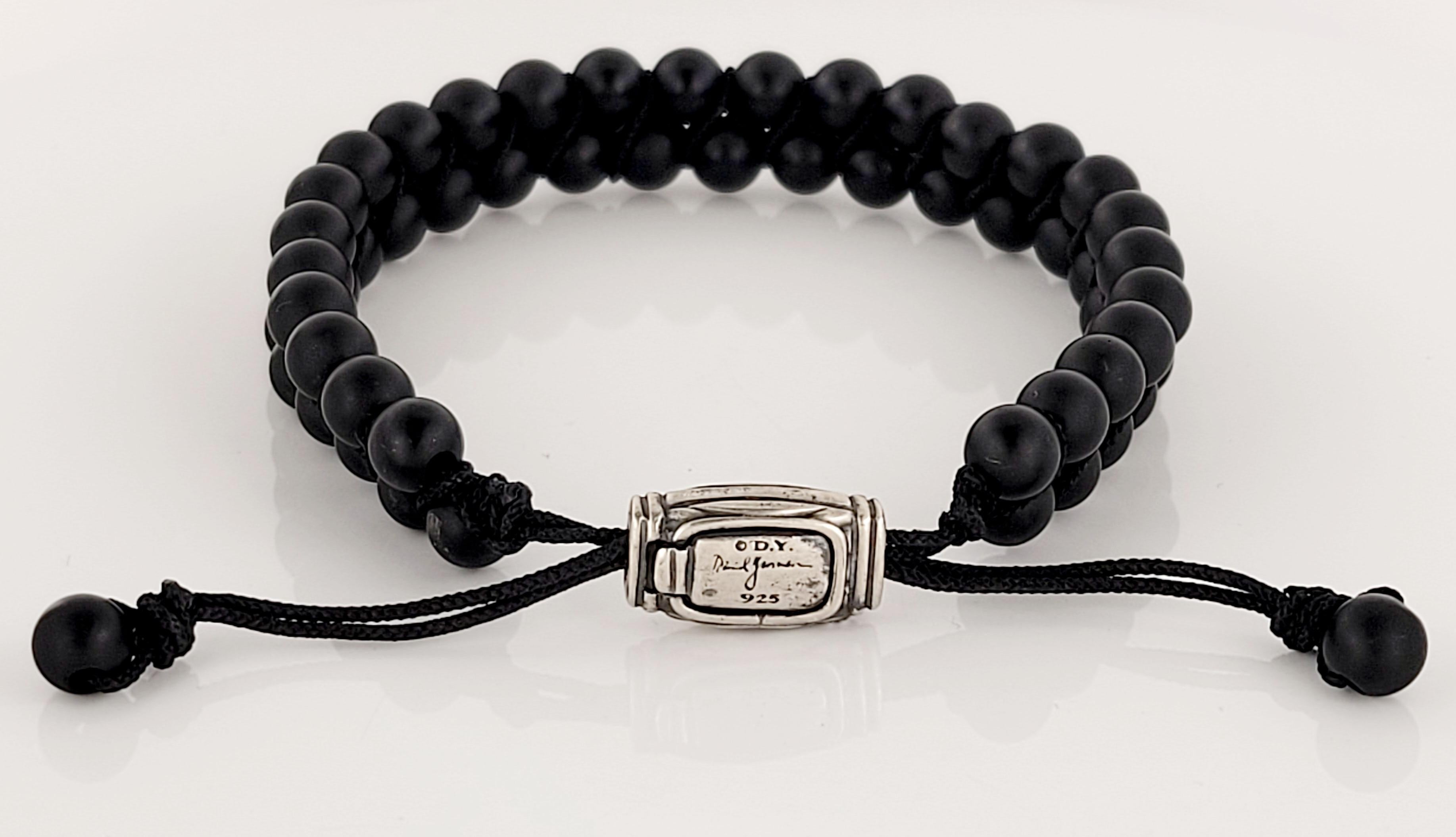 David Yurman Spiritual Two-Row Black Onyx Bracelet 6mm Neuf - En vente à New York, NY