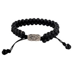 Used David Yurman Spiritual Two-Row Black Onyx Bracelet 6mm