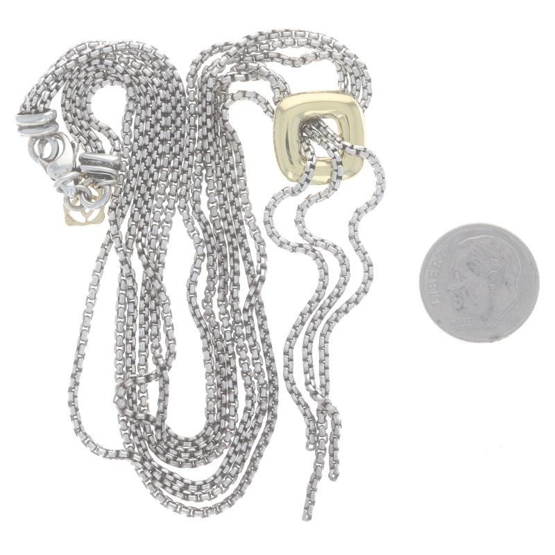 David Yurman Quadratische Kissen-Lariat-Halskette mit Quaste und Quaste 15 3/4