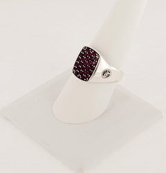David  Yurman  SS Men  Sign Pink SAPPHIRES Ring Size 9