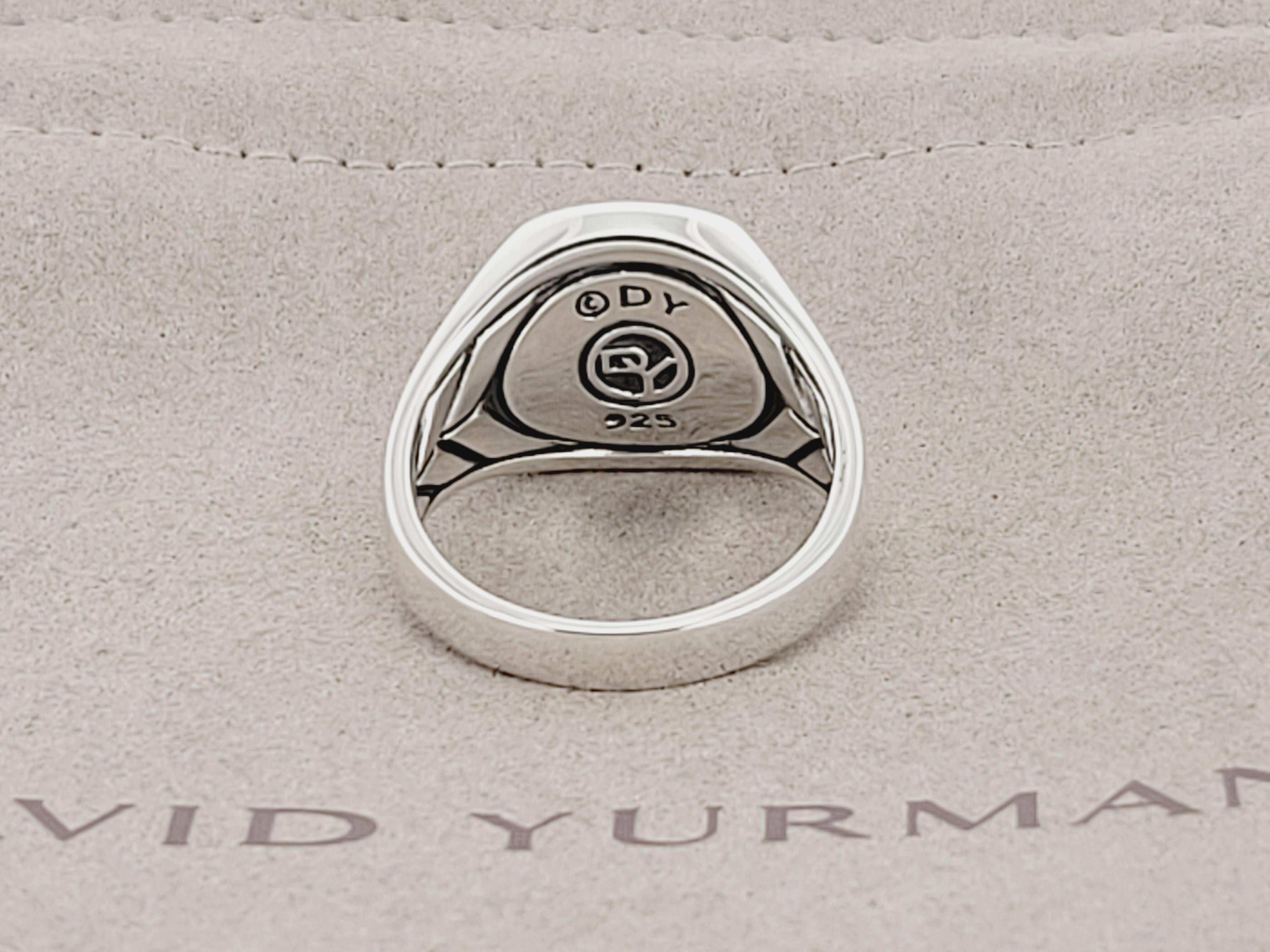 Taille ronde David  Yurman  SS Hommes  Signature rose saphirs taille 9 en vente