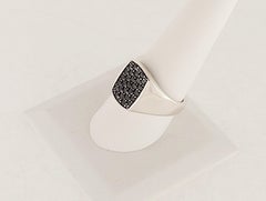 DAVID YURMAN SS MENS SIGN BLACK SAPPHIRES RING Size 9