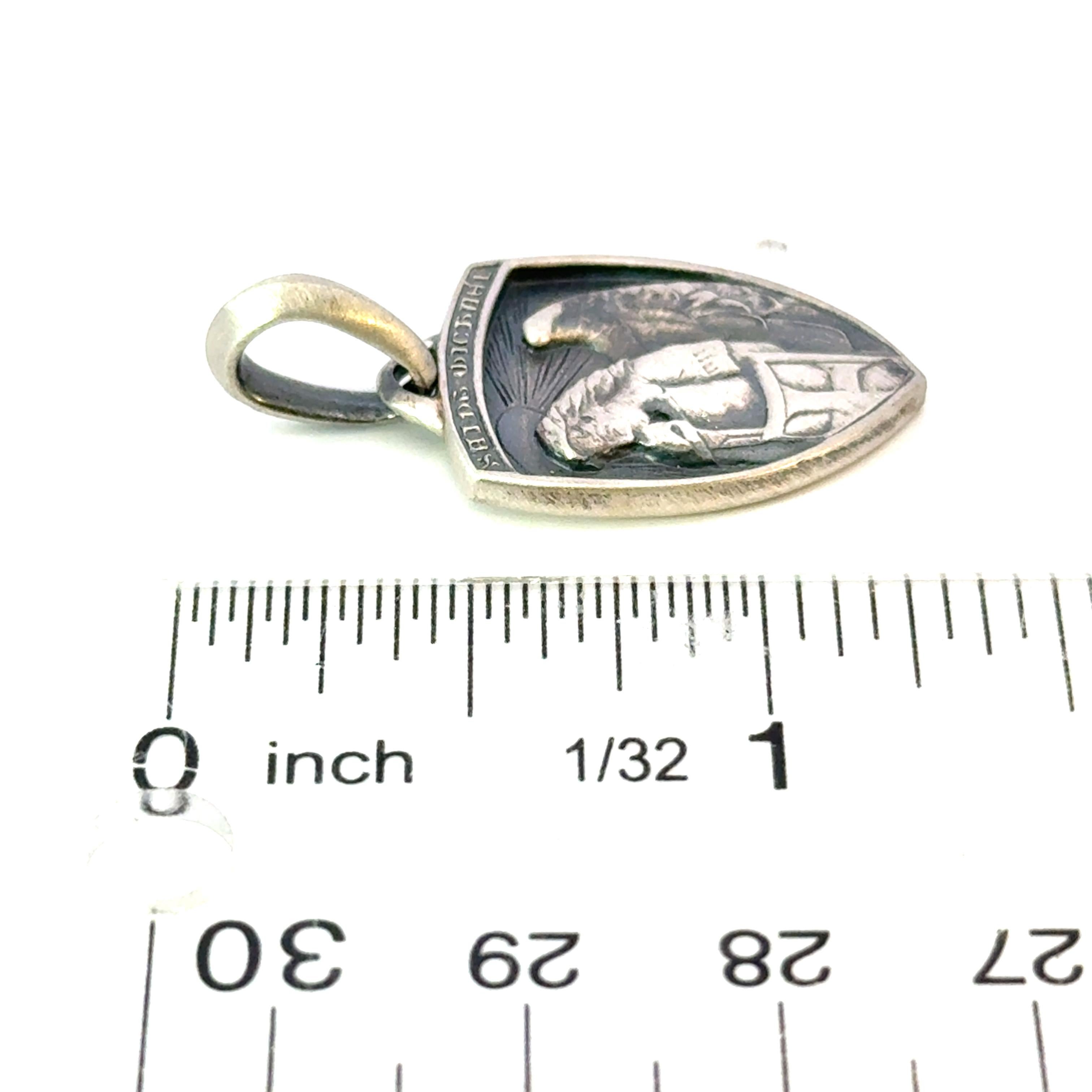 Femenino o masculino David Yurman St. Micheal Amulet Pendant Sterling Silver Estate en venta