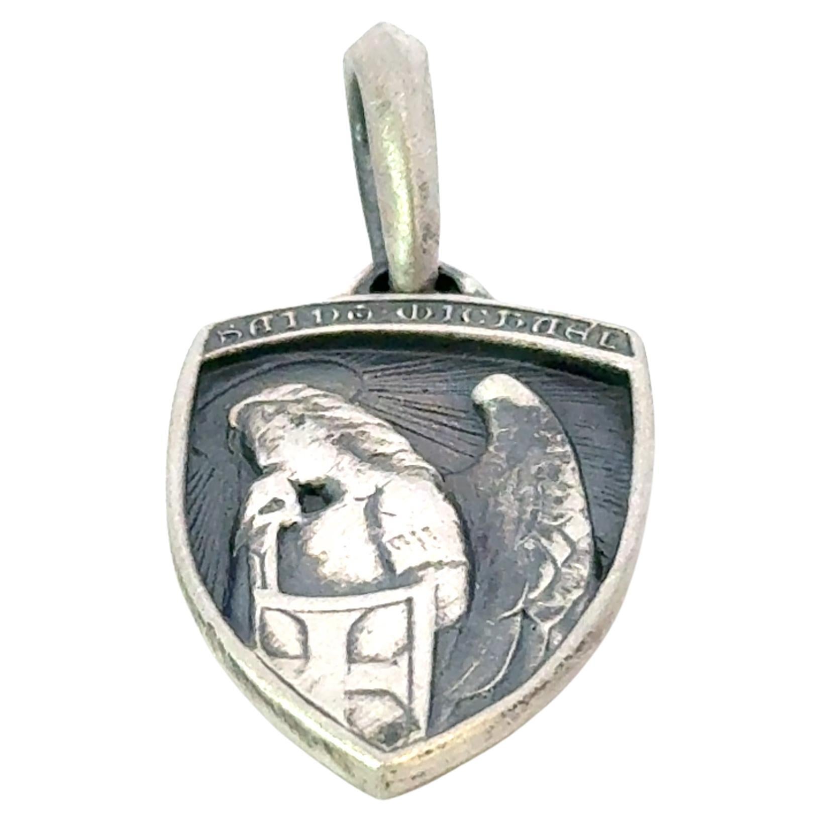 David Yurman St. Micheal Amulet Pendant Sterling Silver Estate