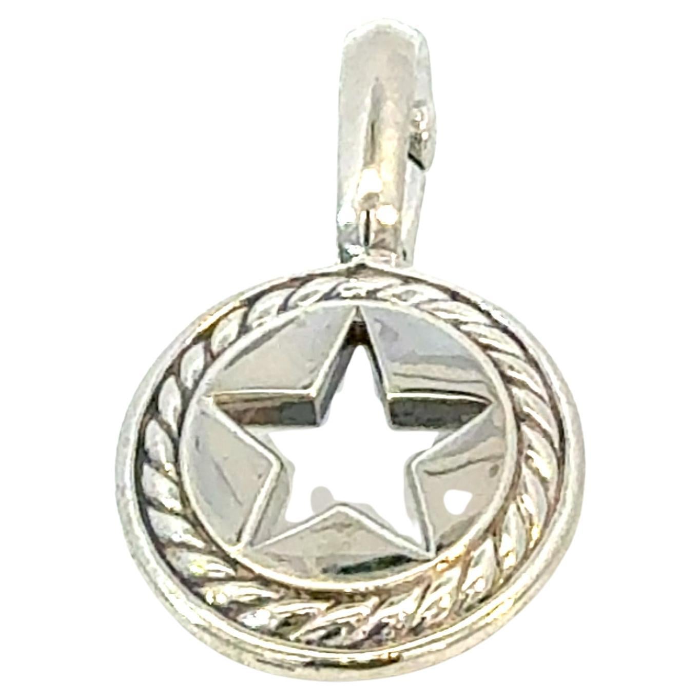David Yurman Star Amulet Pendant Sterling Silver Estate DY698