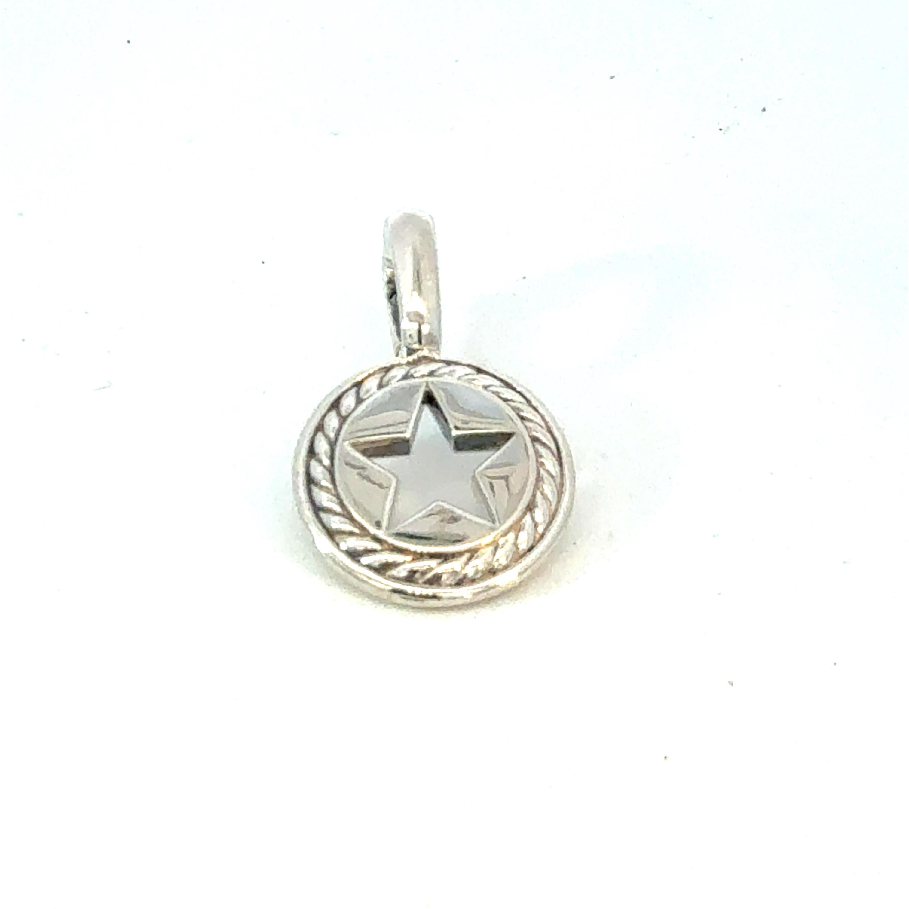 Women's David Yurman Star Amulet Pendant Sterling Silver Estate For Sale