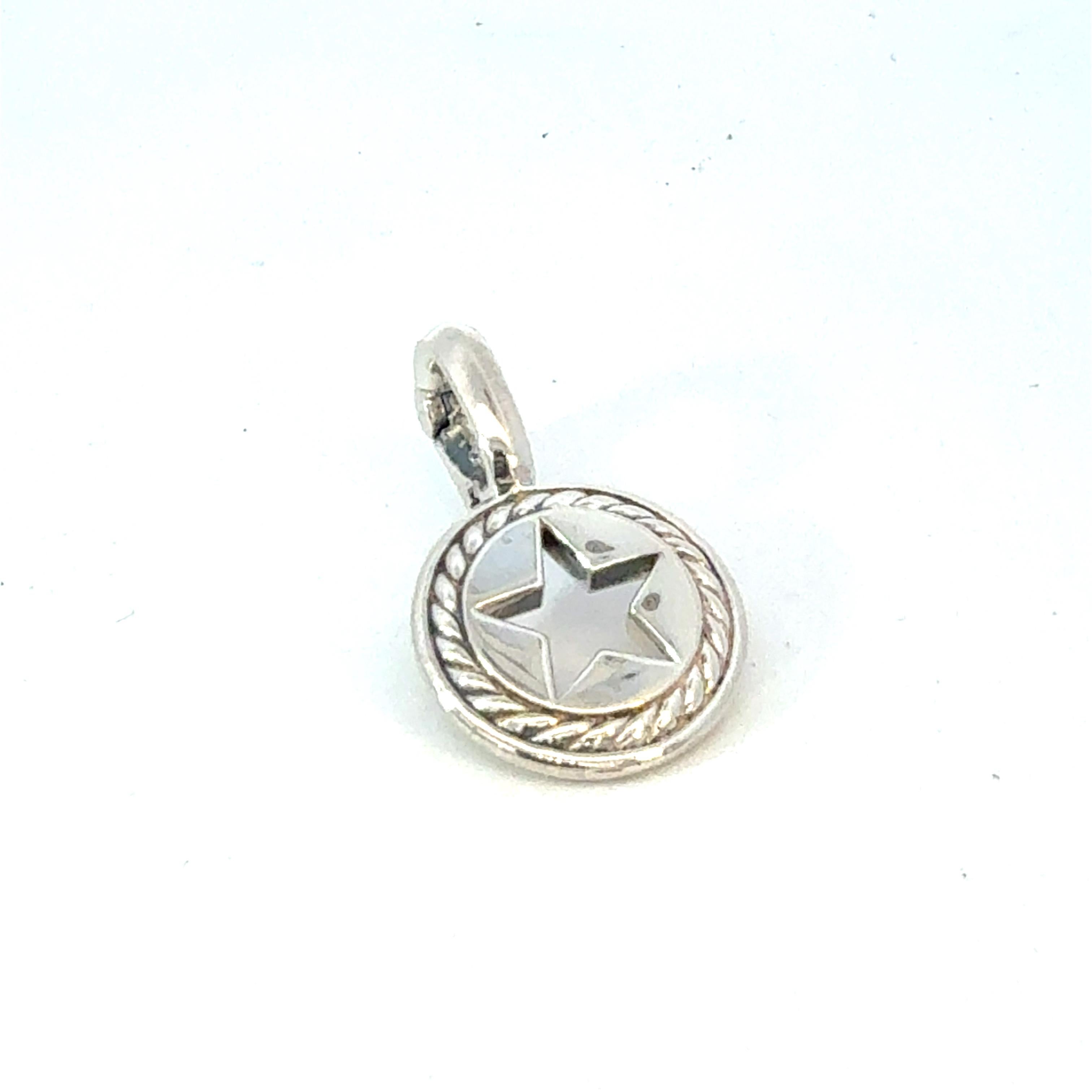 David Yurman Star Amulet Pendant Sterling Silver Estate For Sale 1
