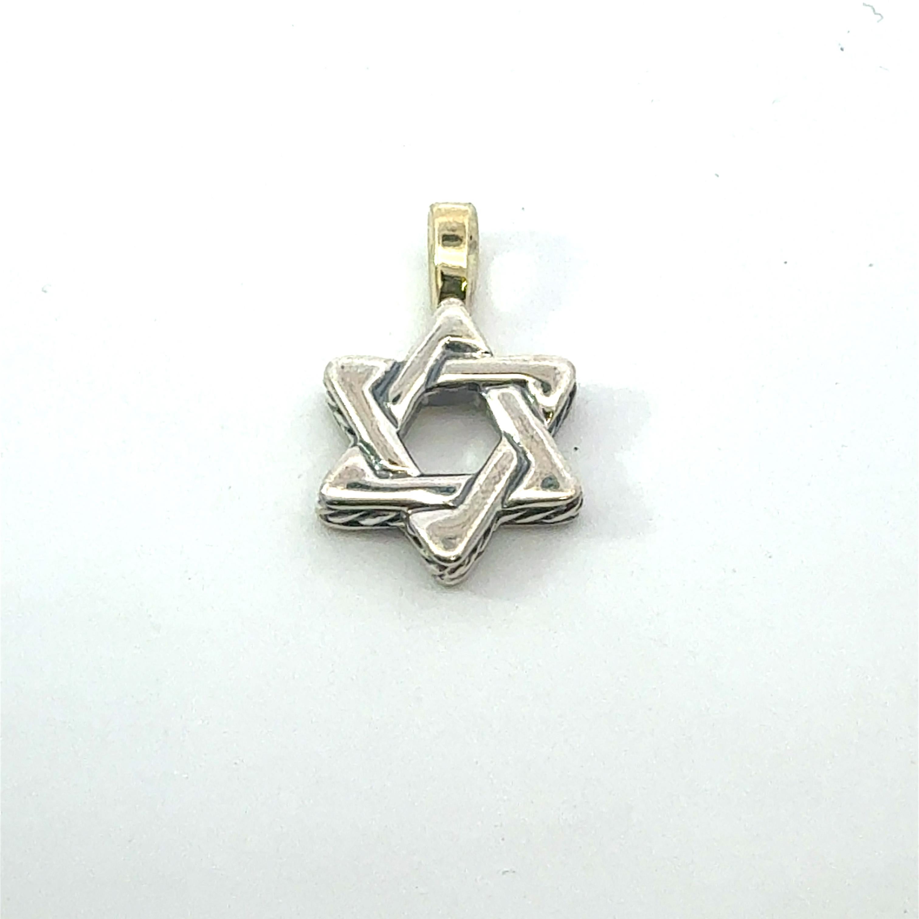David Yurman Star Of David Amulet Pendant Sterling Silver Estate In condizioni buone in vendita a Brooklyn, NY