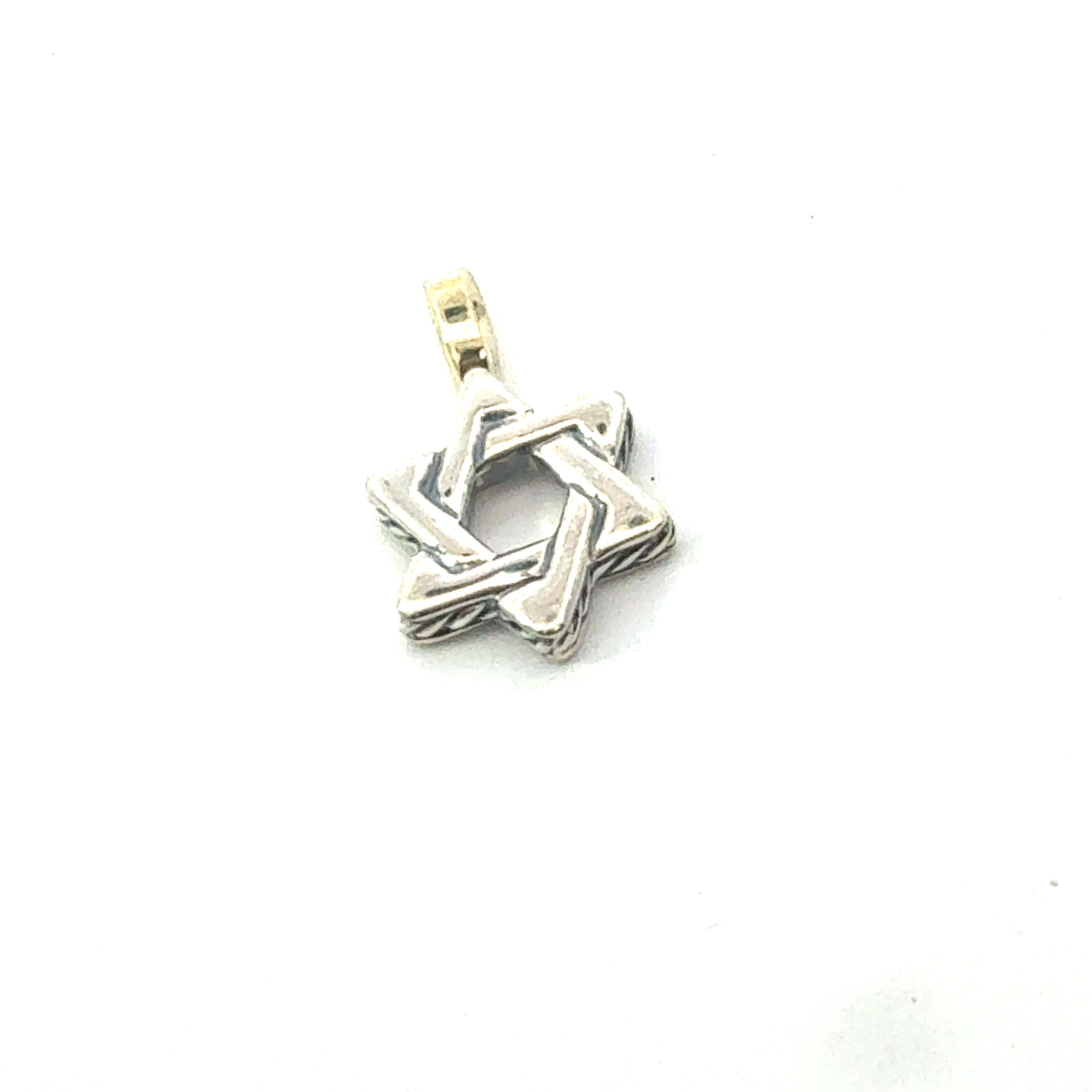 da uomo o donna David Yurman Star Of David Amulet Pendant Sterling Silver Estate in vendita