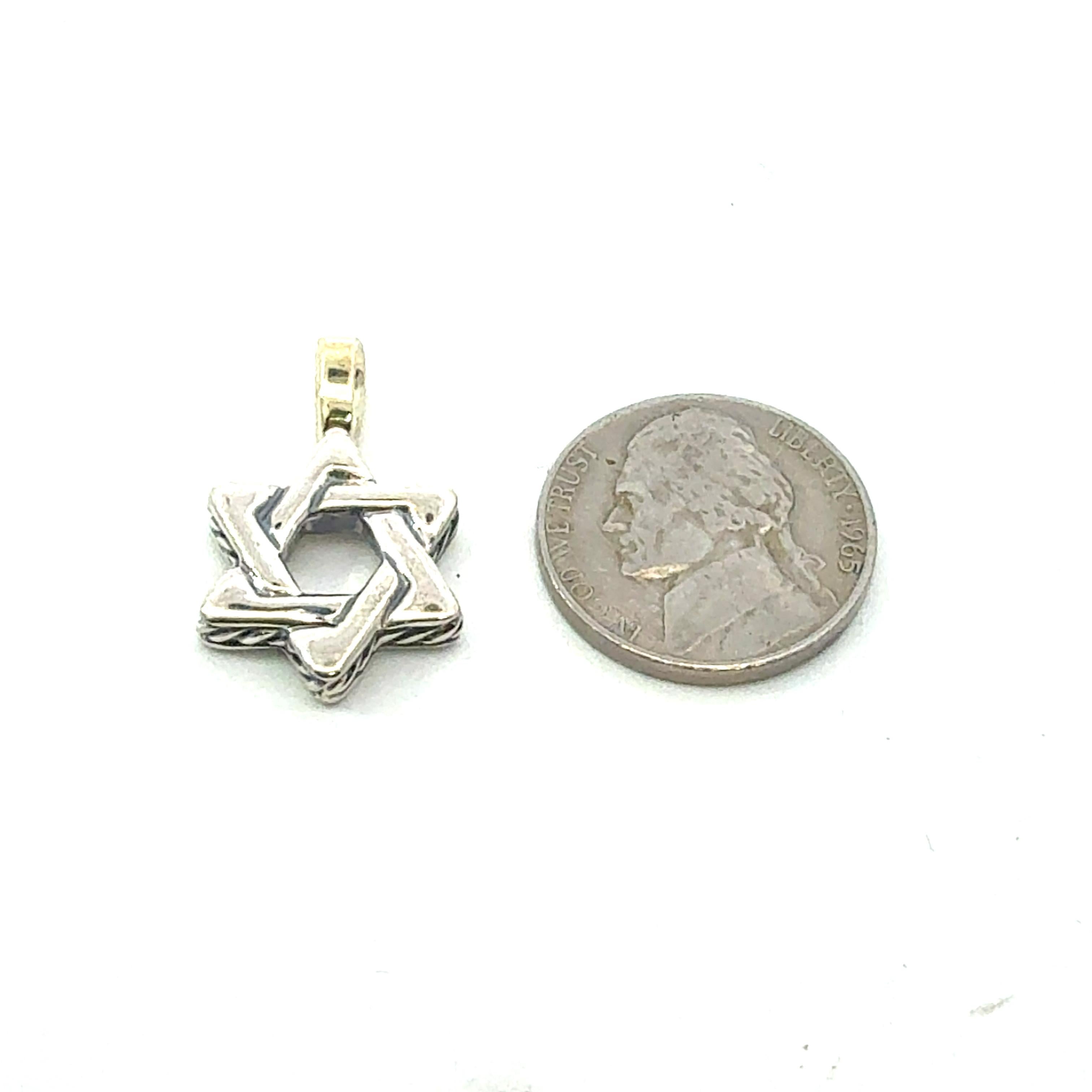David Yurman Star Of David Amulet Pendant Sterling Silver Estate in vendita 1