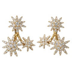 David Yurman Orecchini a goccia con pavé di diamanti in oro giallo 18 carati