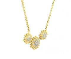 David Yurman Starburst Diamond Three Station Necklace in 18K Yellow Gold