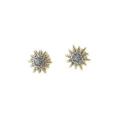David Yurman Starburst Earrings 18K Yellow Gold with Diamonds Petite