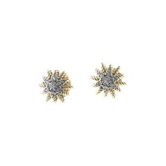 David Yurman Starburst Earrings 18K Yellow Gold with Diamonds Petite