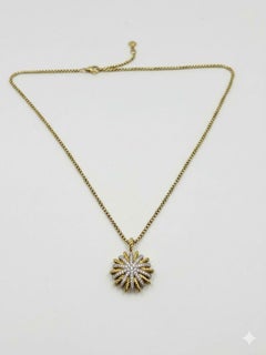 David Yurman Starburst Pendant Necklace in 18 Karat Yellow Gold