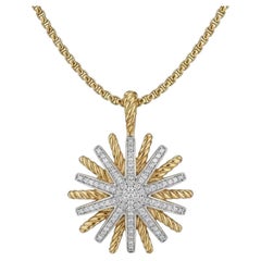 David Yurman Starburst Pendant Necklace in 18 Karat Yellow Gold