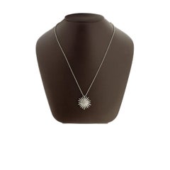 David Yurman Sterling Silver Medium Starburst Diamond Pendant Necklace