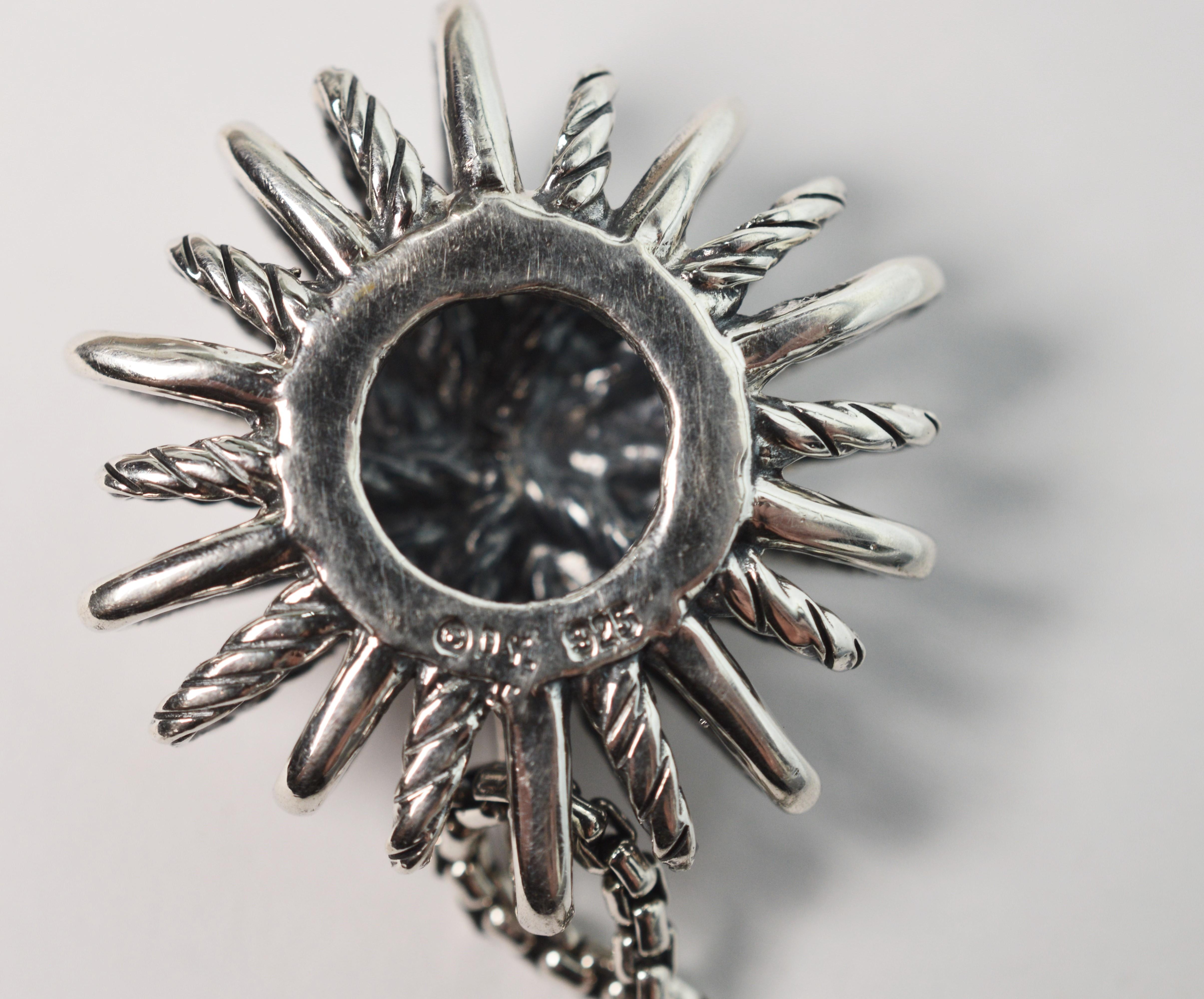 David Yurman Collier pendentif étoile de mer en argent sterling et diamants en vente 2