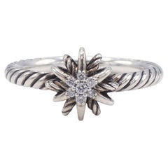 David Yurman Starburst Sterling Silver & Diamond Star Ring