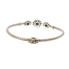 David Yurman Starburst Sterling Silver Diamond Station Bracelet