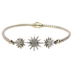 David Yurman Starburst Sterling Silver Diamond Station Bracelet