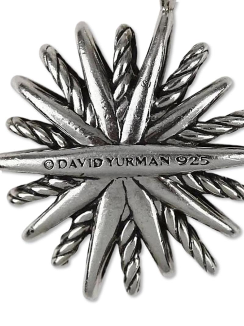 Round Cut David Yurman Starburst Sterling Silver one Station Charm Bracelet