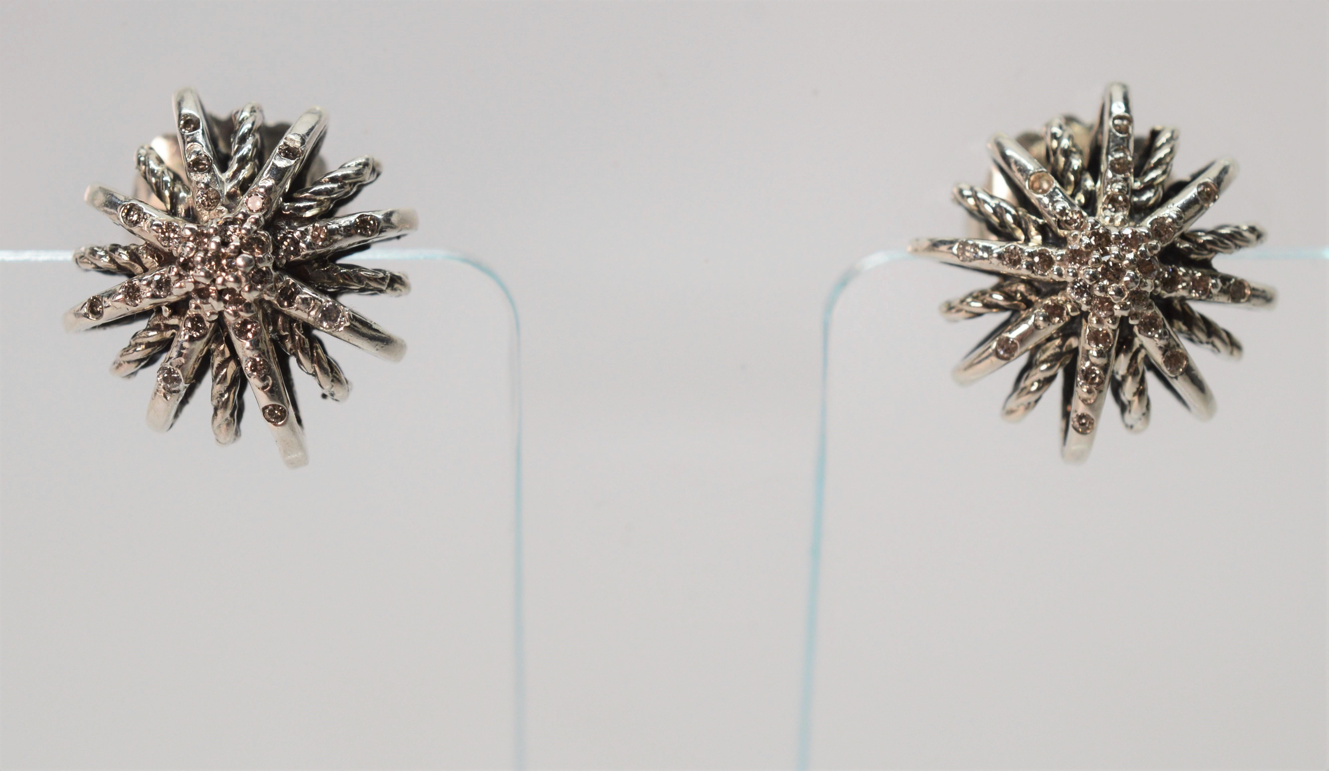 Said to be inspired by designer David Yurman's experience viewing fireworks in the Paris night sky, these popular 16mm bright starburst earring studs are the perfect accent to illuminate your look. Crafted In sterling silver, the earring pair is