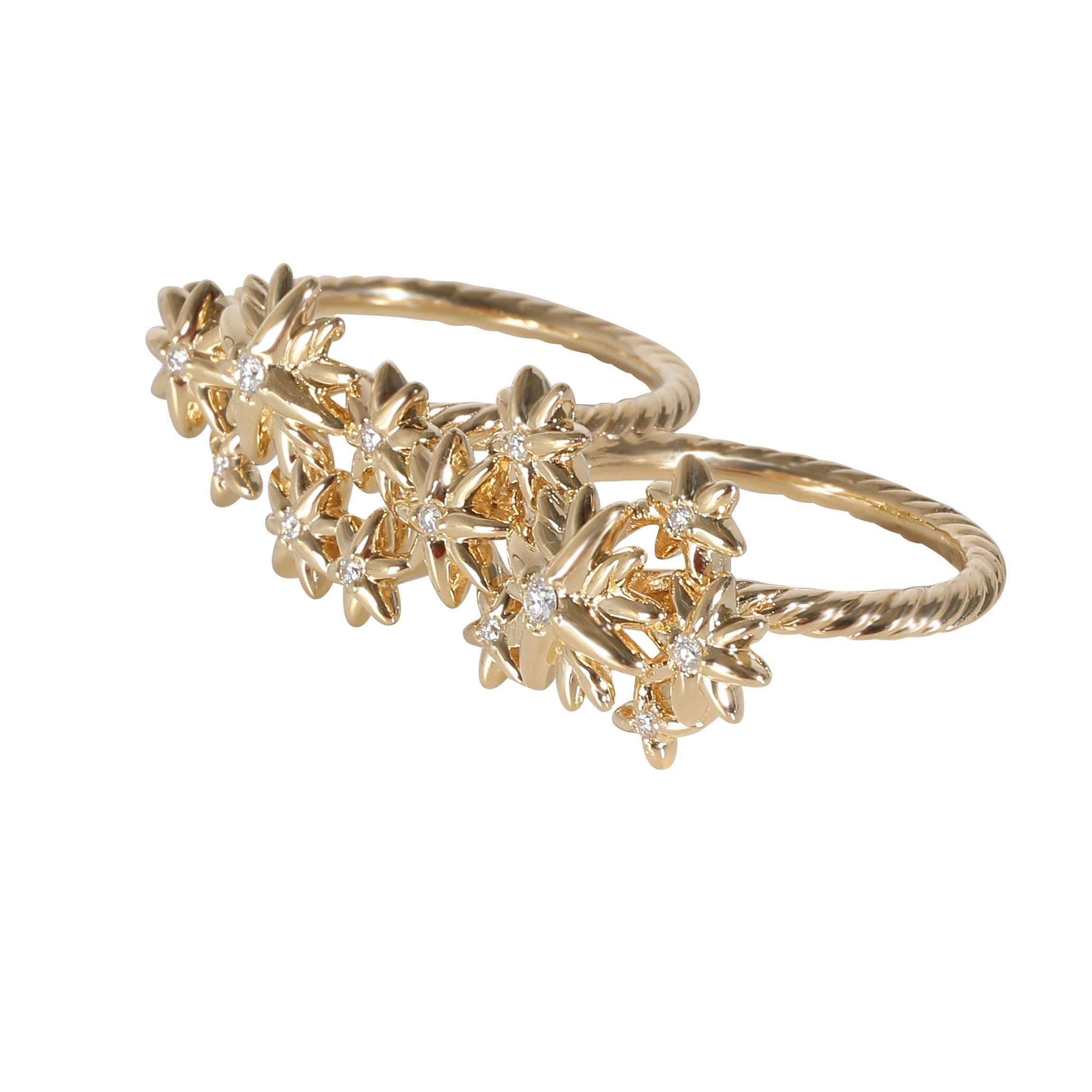 David Yurman Starburst Zwei Finger Ring in 18k Gelbgold 1/5 CTW im Zustand „Hervorragend“ in New York, NY