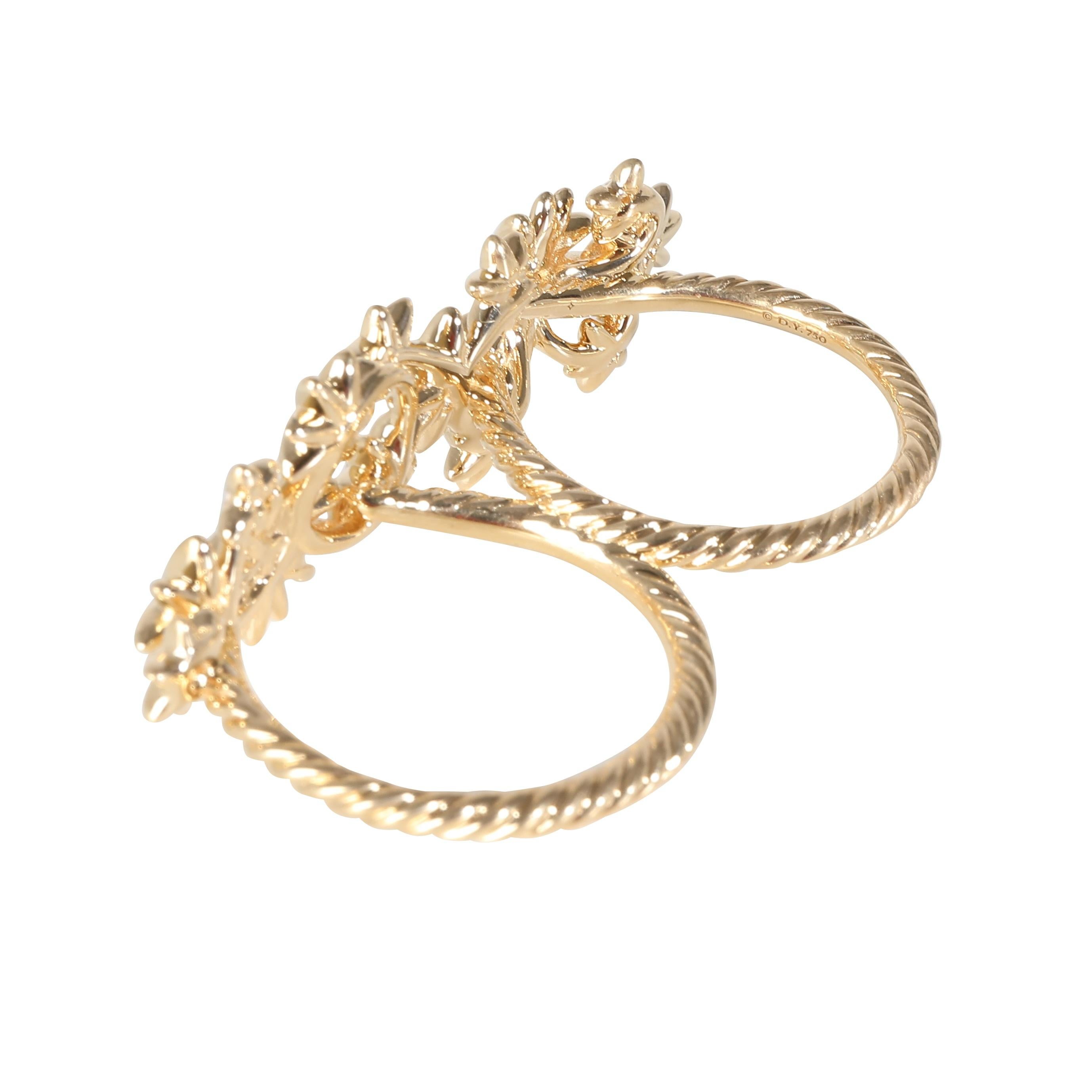 David Yurman Starburst Zwei Finger Ring in 18k Gelbgold 1/5 CTW für Damen oder Herren