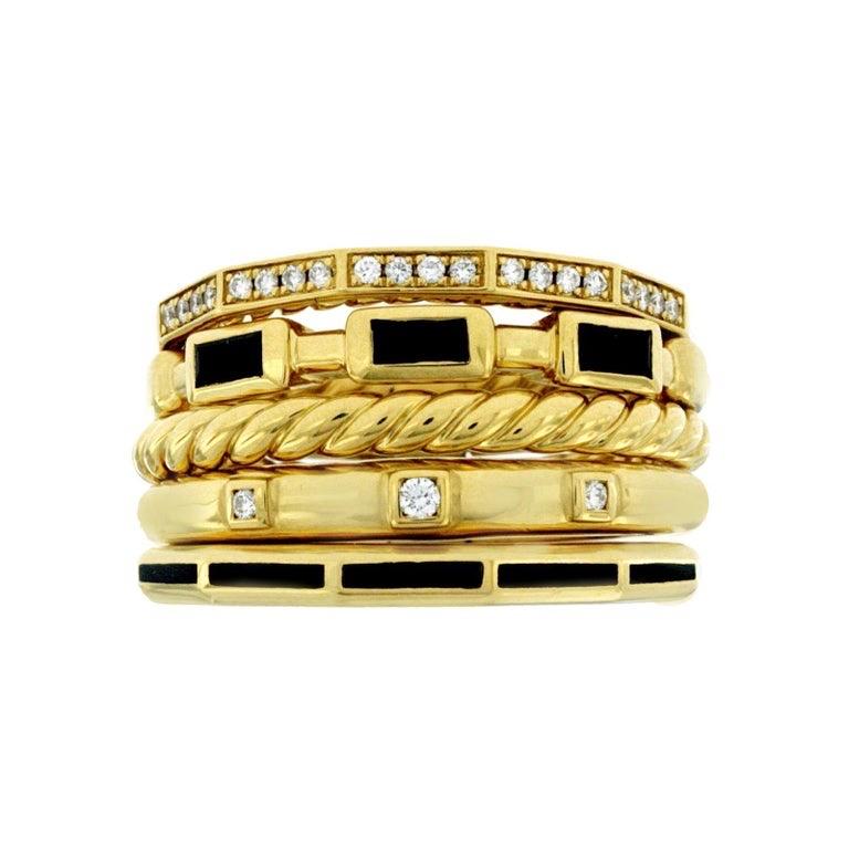David Yurman Stax Ring with Black Spinel, Black Enamel and Diamonds in 18k Gold, Ring 


Matériaux non précieux : Émail

Poids total de l'article (g) : 19.00

Condit - Used , excellent


Avertissement concernant la pierre : le poids en carats de la