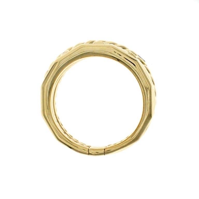 David Yurman Stax Five Row Bague en or jaune 18 carats et diamants en vente 2