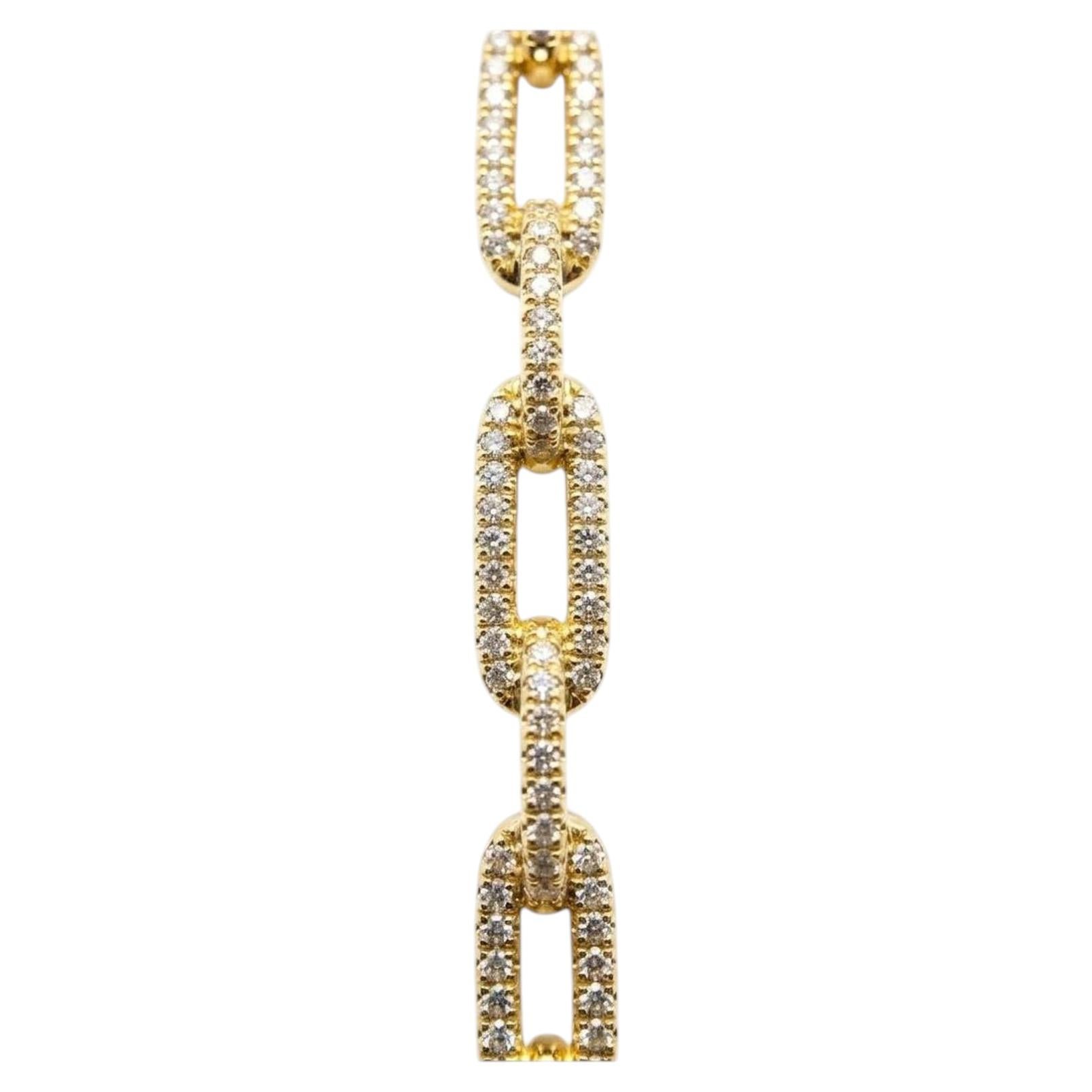 Pre-owned David Yurman Stax Link 2.00 Carat Diamond 18k Gold Bracelet 6.5 Inches In Multiple