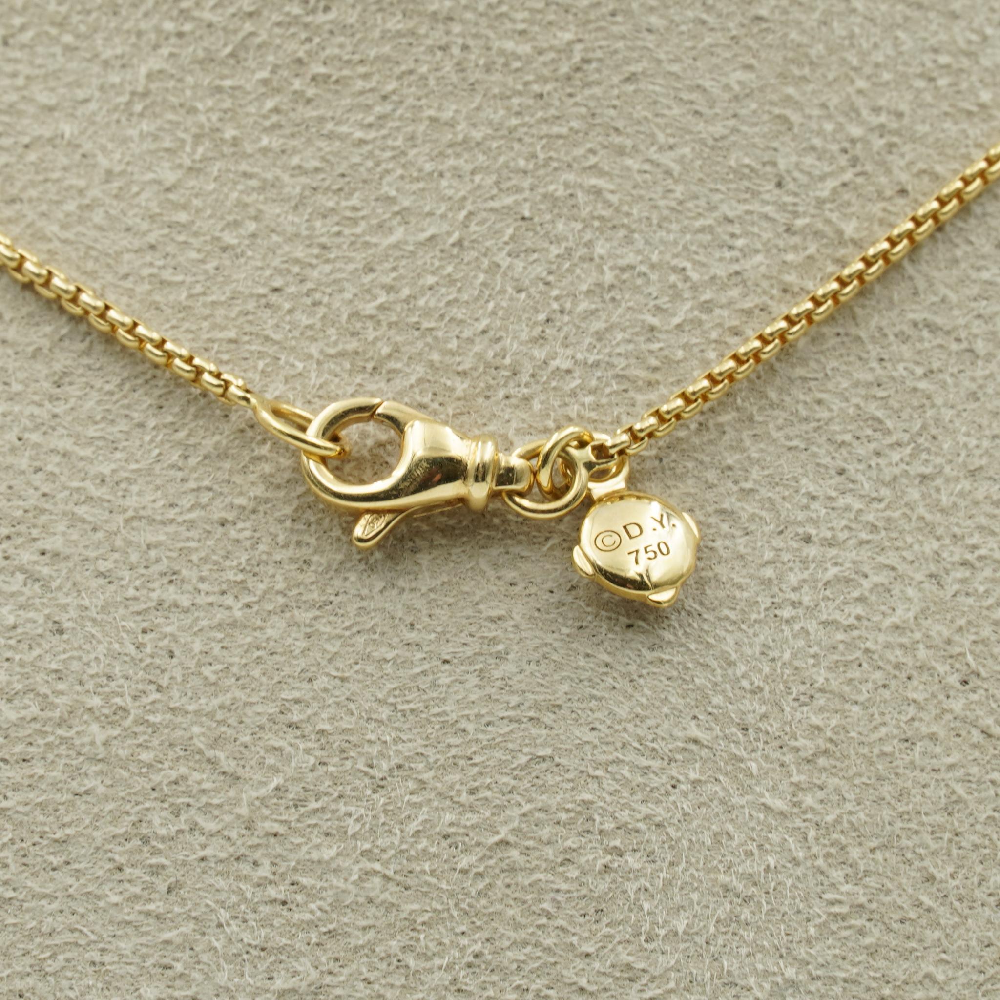 David Yurman Stax Rondelle Diamond Pave Pendant in 18k Yellow Gold, N13070D88AD In New Condition In Carmel, IN