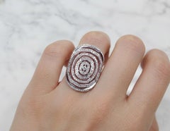 David Yurman Stax Spider Web 18K White Gold Pavé Diamond Cocktail Ring 1.21Ct