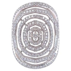 David Yurman Stax Spider Web 18K White Gold Pavé Diamond Cocktail Ring 1.21Ct