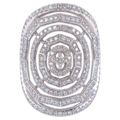 David Yurman Stax Spider Web 18K White Gold Pavé Diamond Cocktail Ring 1.21Ct