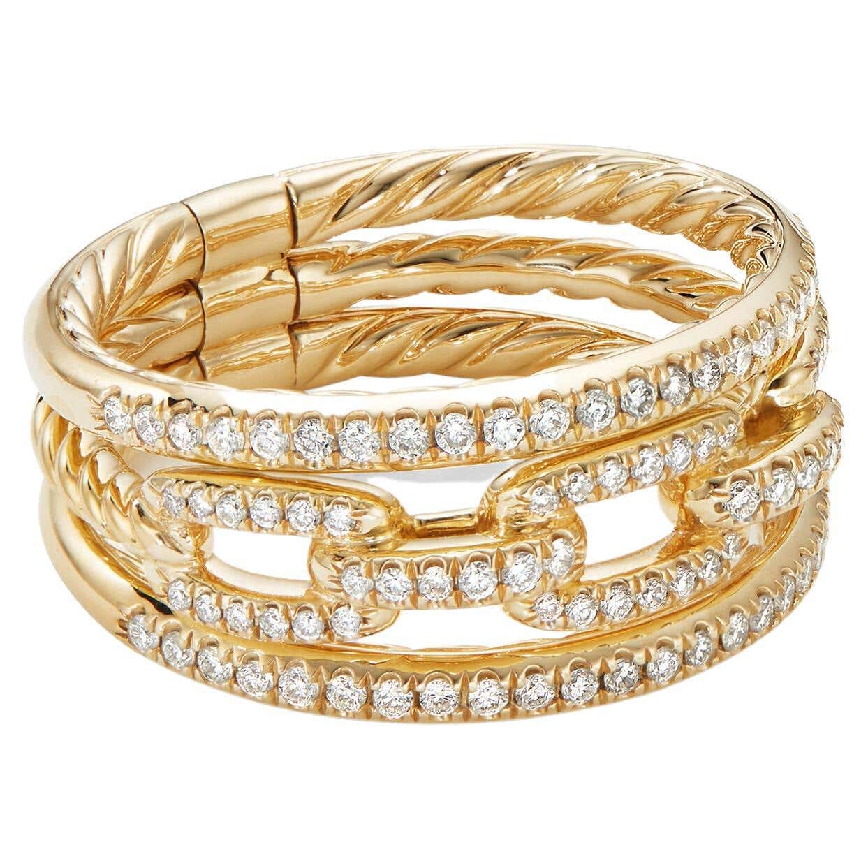 David Yurman Stax Three-Row Chain Link Ring For Sale at 1stDibs